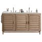 James Martin Vanities Portland 60" Double Bathroom Vanity in Whitewashed Walnut with 3 cm Arctic Fall Solid Surface Top and Rectangular Sinks, , large