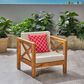 Hearth and Haven Brava Outdoor Club Chair with Cross-Back Design in Beige, , large