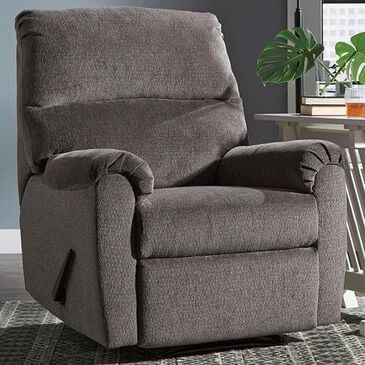 Ashley Nerviano Manual Zero Wall Recliner in Gray, , large