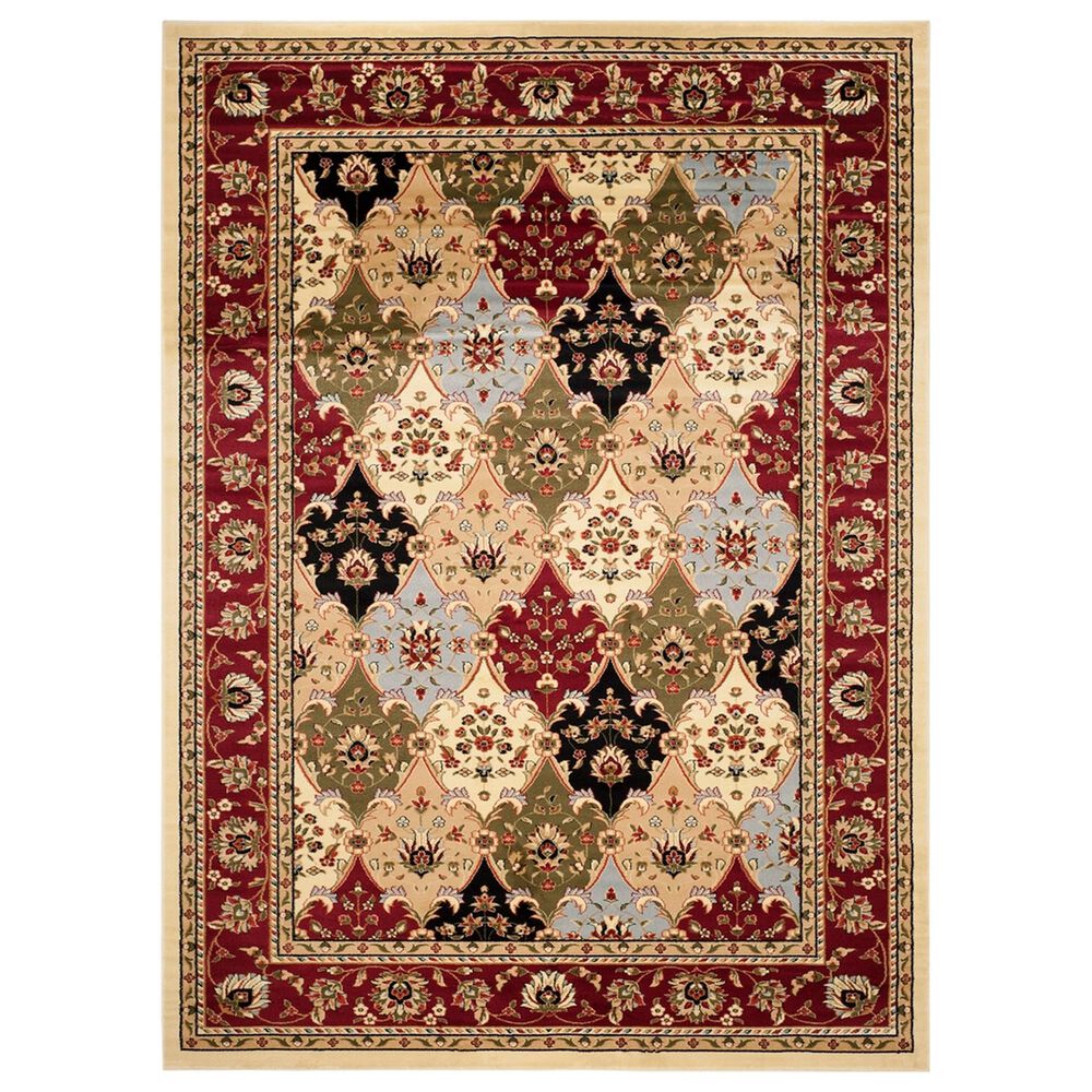 Safavieh Lyndhurst LNH320 9" x 12" Multicolor and Red Area Rug, , large