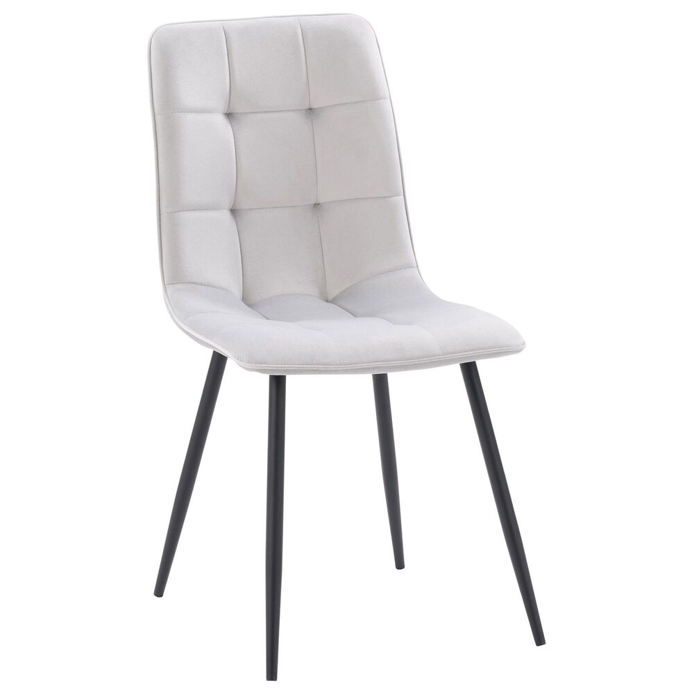 CorLiving Nash Side Chair with Light Gray Cushion in Black, , large