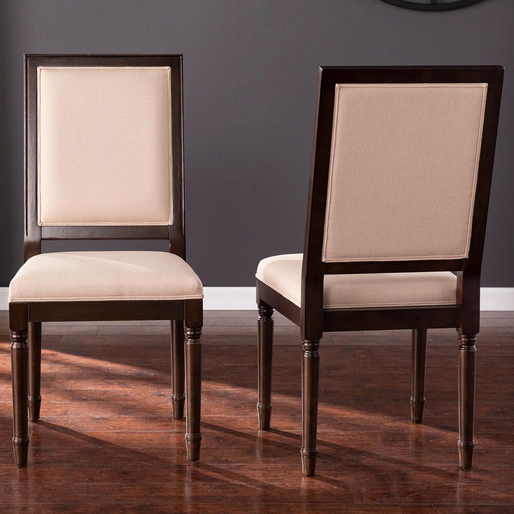 Southern Enterprises Earlston Dining Chair in Brown and Ivory (Set of 2), , large