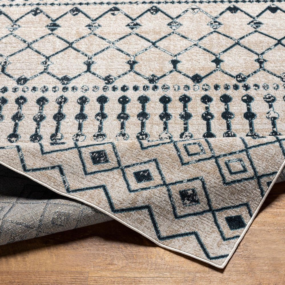 Surya Lavadora 2&#39;7&quot; x 7&#39;3&quot; Ink Blue, Blue, Light Beige and Light Gray Runner, , large