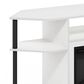 HOMLUX 47" Corner TV Stand with Electric Fireplace in White and Black, , large