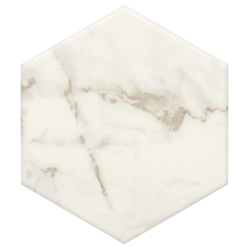 Marazzi Marble Obsession  8" x 8" Hexagon Porcelain Tile in Calacatta Gold, , large