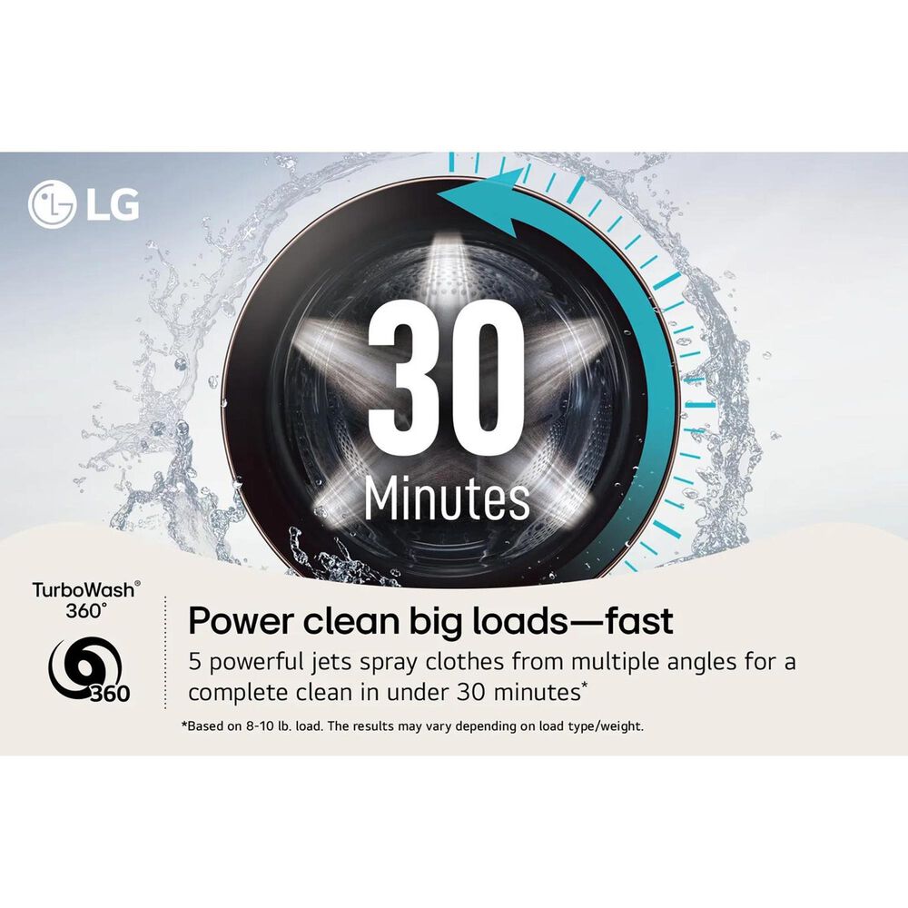 LG 5 Cu. Ft Mega Capacity Smart Front Load Washer in Alpine White, , large