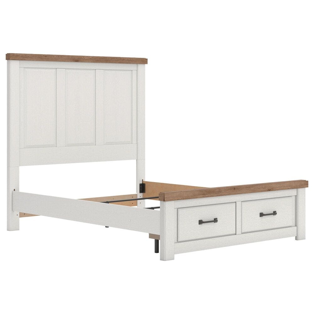 Ashley Savonport Queen Storage Panel Bed in White and Brown, , large