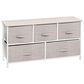 mDesign 5-Drawer Wide Dresser with Fabric Drawers in Linen, , large