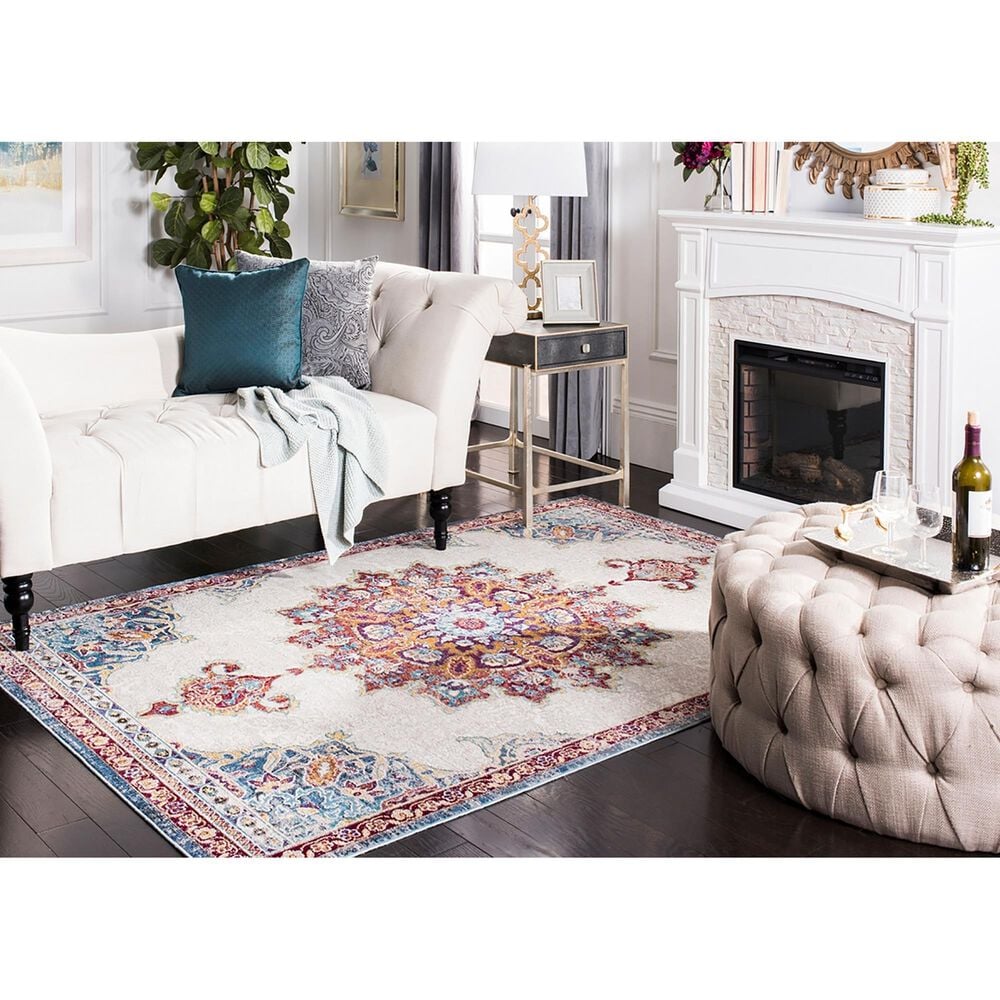 Safavieh Aria Oriental 4&#39; x 6&#39; Ivory and Navy Area Rug, , large