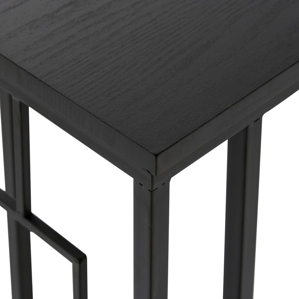 Maple and Jade C-Shaped End Table in Black and Dark Brown, , large