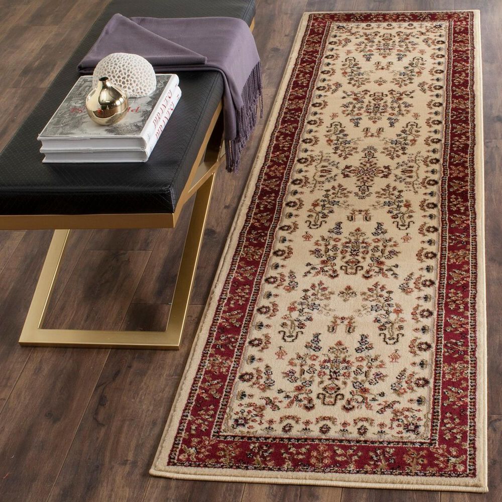 Safavieh Lyndhurst LNH331 2&#39;3&quot; x 12&#39; Ivory and Red Runner, , large