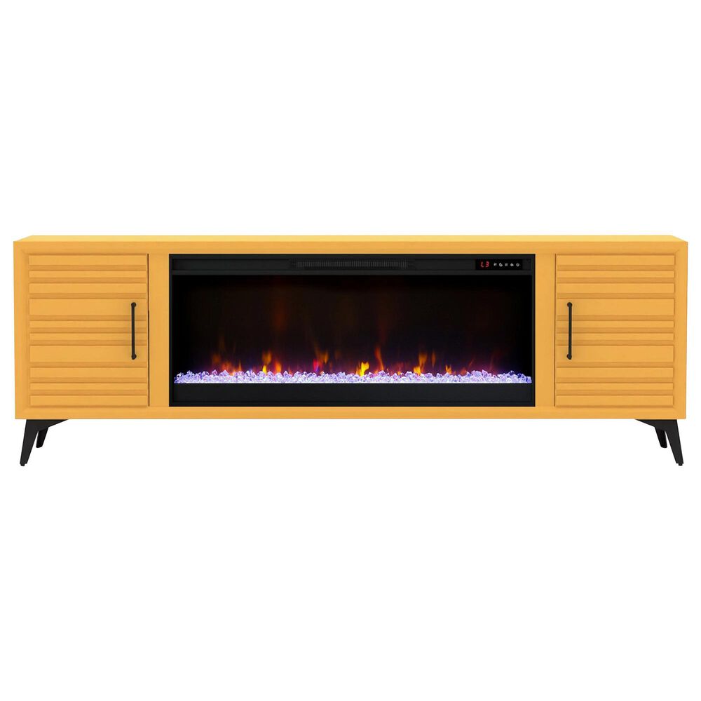Endress International Malibu 78" Fireplace TV Stand in Lemon, , large