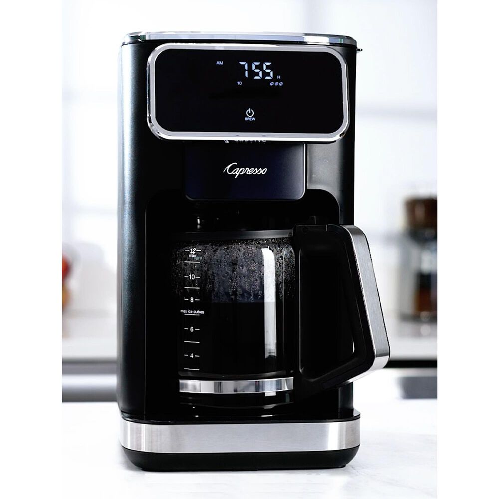 Jura 12-Cup Touchscreen Coffee Maker with Glass Carafe in Black and Stainless Steel, , large