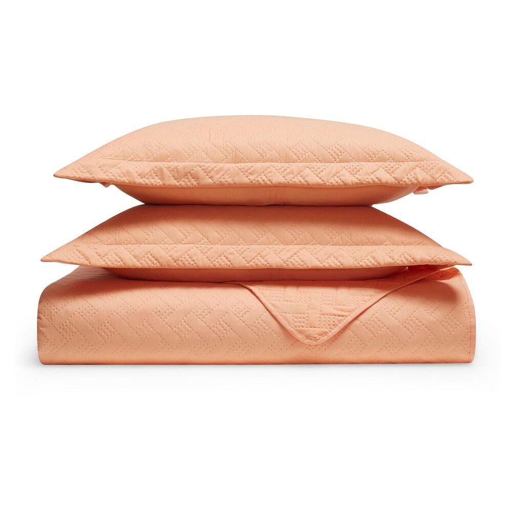 Trade Linker 3-Piece King Basket Pinsonic Quilt Set in Peach Fuzz, , large