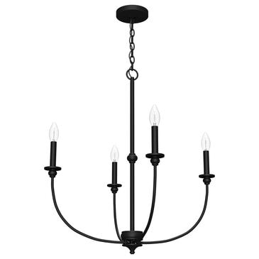 Hunter Southcrest 26" 4-Light Chandelier in Flat Matte Black, , large