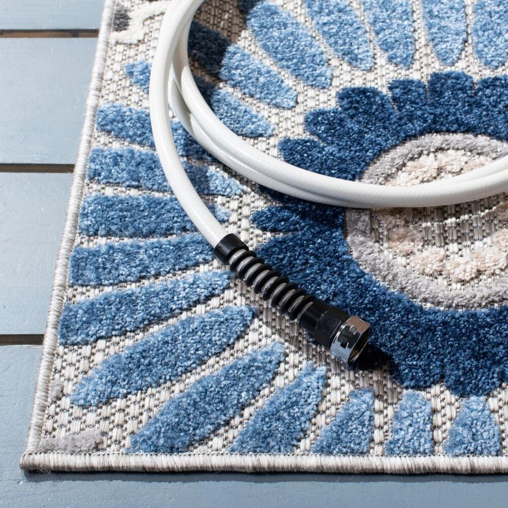 Safavieh Cabana CBN382G 6&#39;7&quot; x 9&#39; Grey and Blue Indoor/Outdoor Area Performance Rug, , large