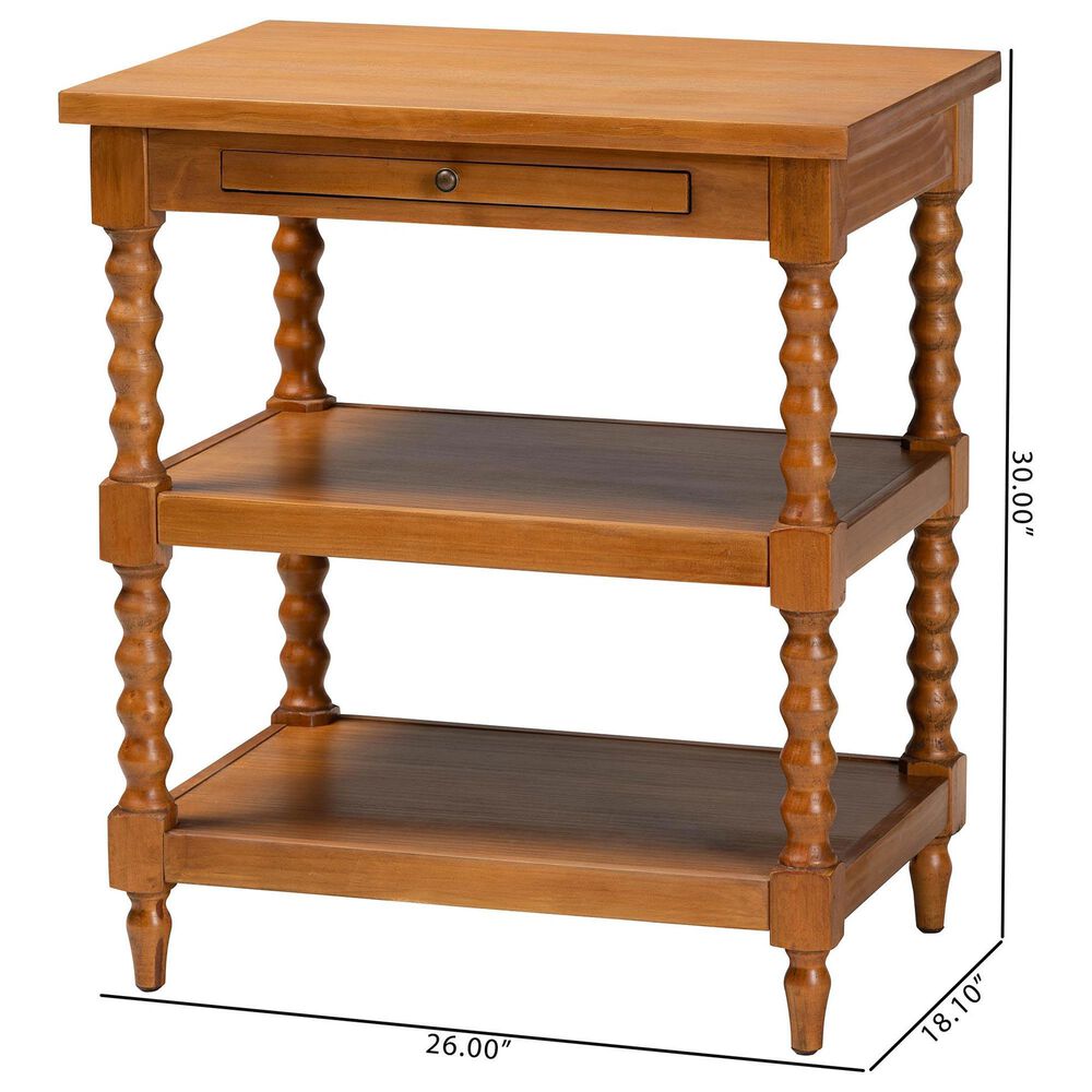 Baxton Studio Imogene Retro-Modern End Table in Walnut Brown, , large