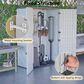 Hearth and Haven Outdoor Rust-Resistant Plastic Storage Shed with Adjustable Partition Design in White, , large