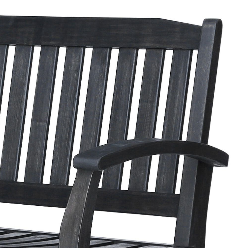 Hearth and Haven Baxter Outdoor Rocking Loveseat in Dark Grey, , large