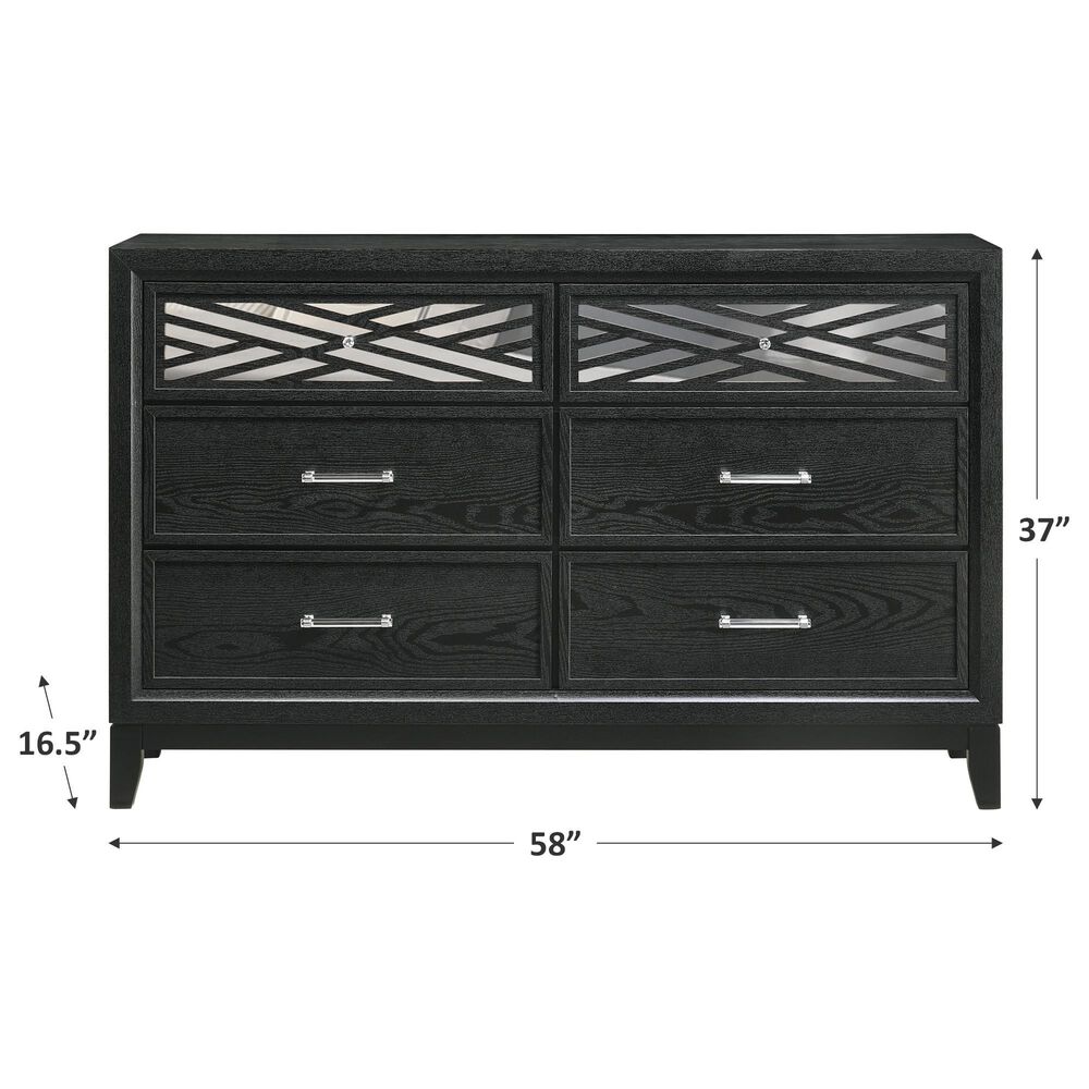 New Heritage Design Obsidian 6-Drawer Dresser in Black, , large