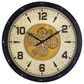 Yosemite Home Decor Venetian Round Gear Wall Clock in Black and Gold, , large