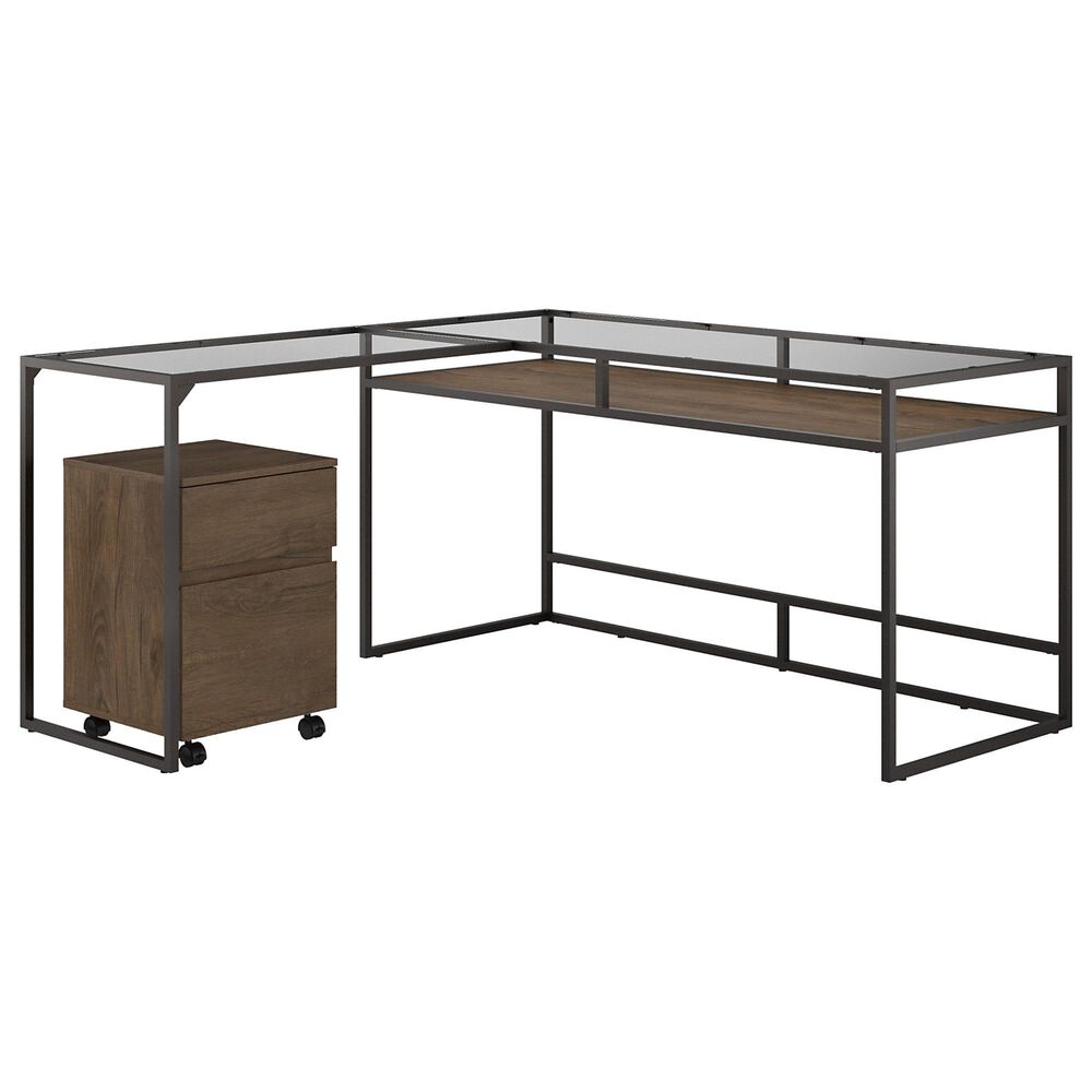 Bush Anthropology 2-Piece Office Desk Set in Rustic Brown, , large