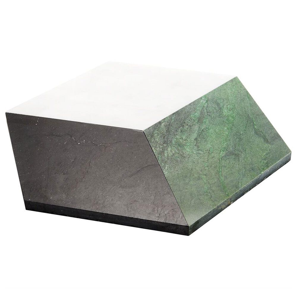 Soho Studio Pari Verde Nero, Dark Green and Carrara 8" x 9.21" Marble Mosaic Sheet, , large