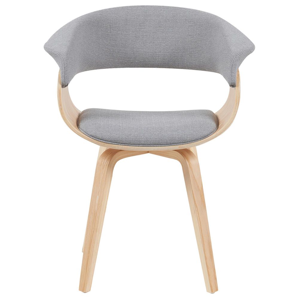 Armen Living Summer Arm Chair with Gray Upholstery in Oak, , large
