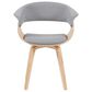 Armen Living Summer Arm Chair with Gray Upholstery in Oak, , large