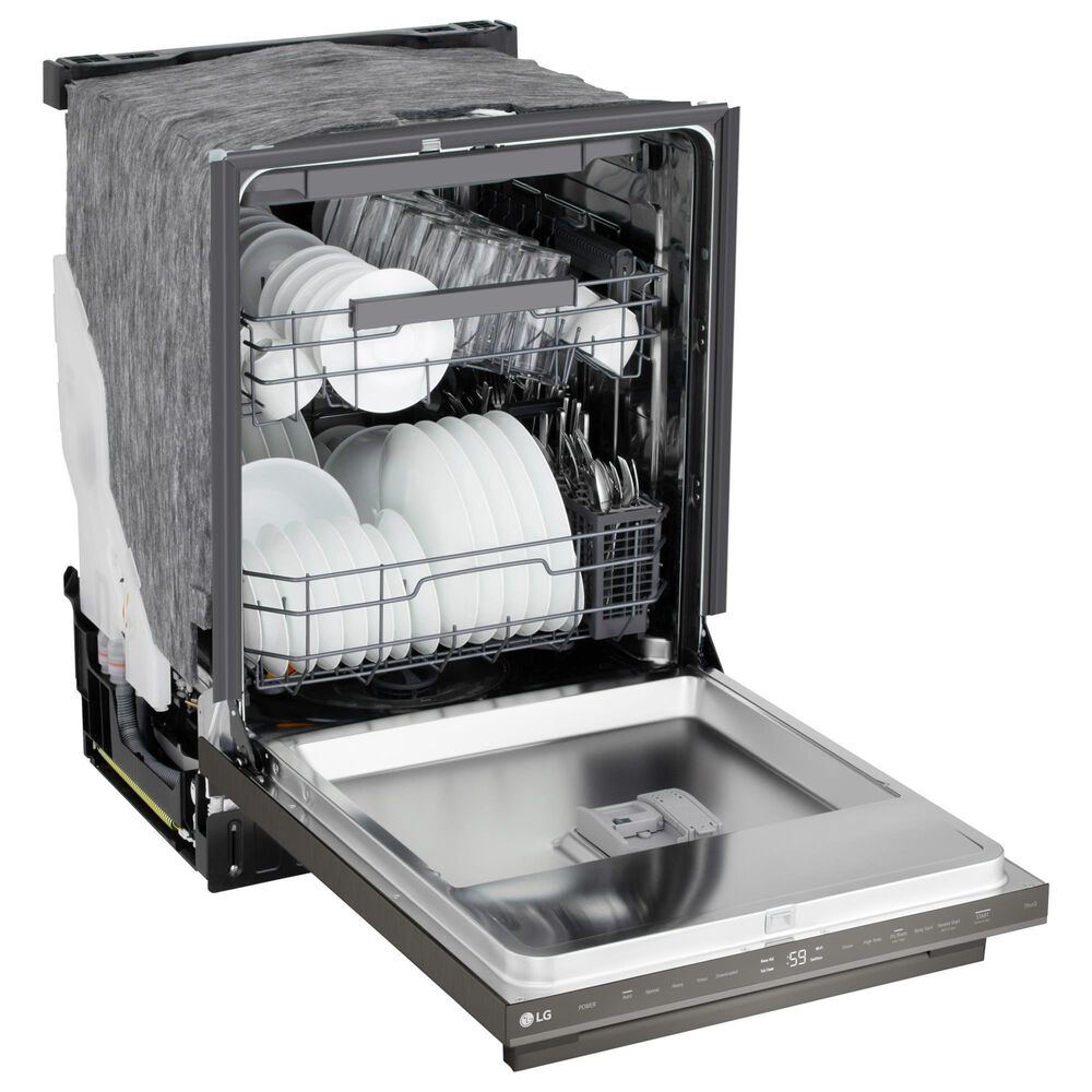 LG 24" Built-In Bar Handle Dishwasher with SteamAssist in Black Stainless Steel, , large