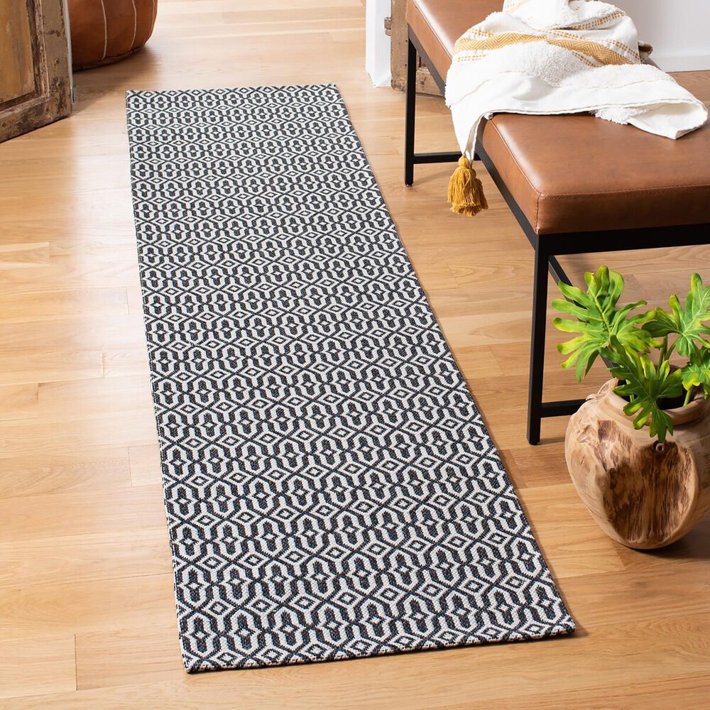 Safavieh Martha Stewart Cotton MSR411 2&#39; x 8&#39; Charcoal and Grey Runner, , large