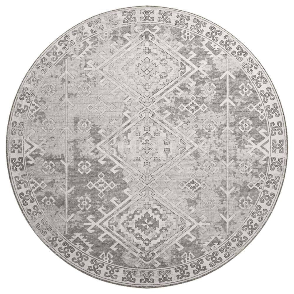 Dalyn Rug Company Brisbane BR2 8" Round Silver Area Rug, , large