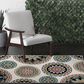 Central Oriental Terrace Tropic Burnette 5" x 7"3" Snow and Multicolor Area Rug, , large