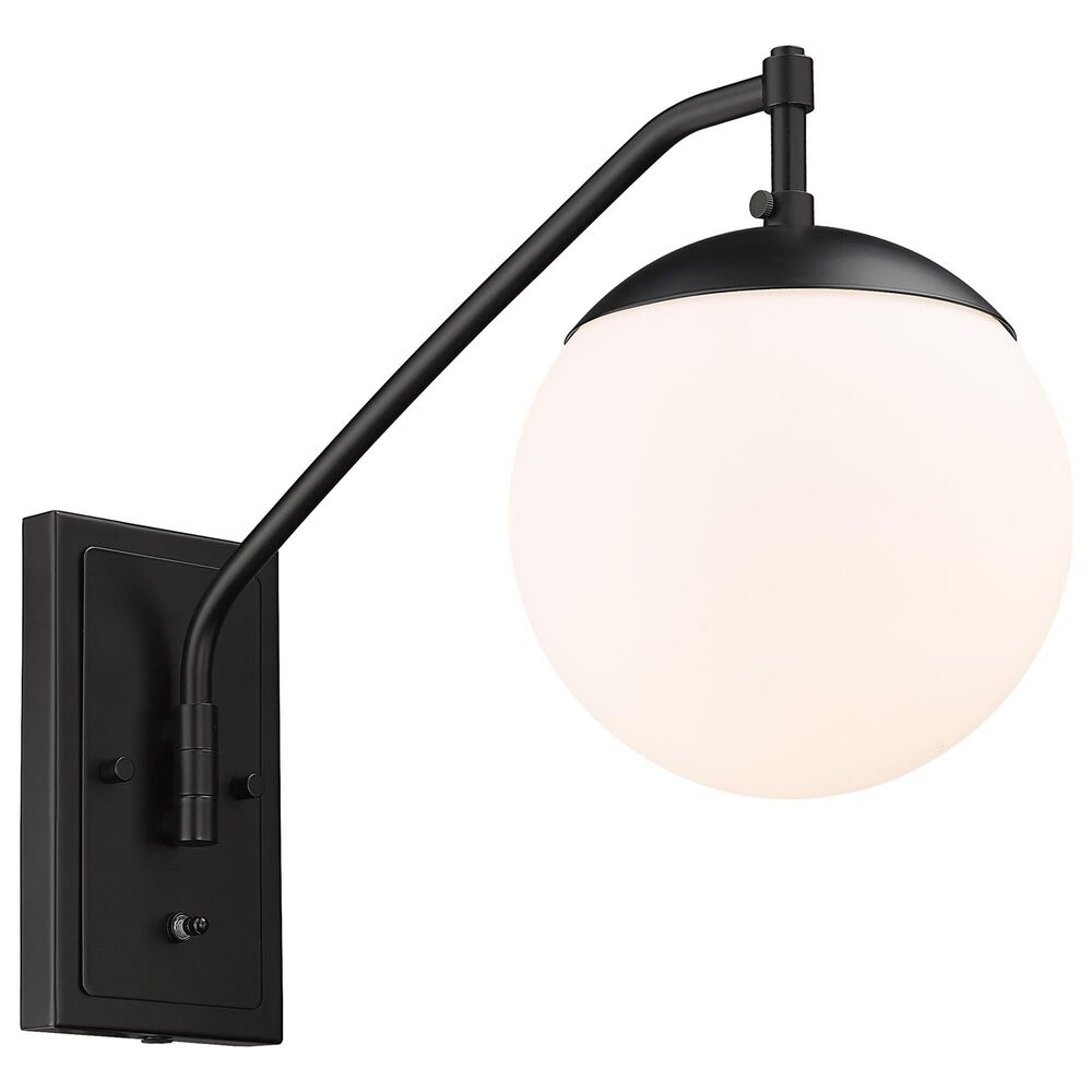 Golden Lighting Glenn 1-Light Articulating Wall Sconce in Matte Black, , large