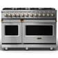 Viking Range 5 Series 48" Dual Fuel Range with Brushed Brass Trim in Stainless Steel, , large
