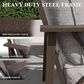 Hearth and Haven Outdoor Loveseat with Black Metal Frame in Gray, , large