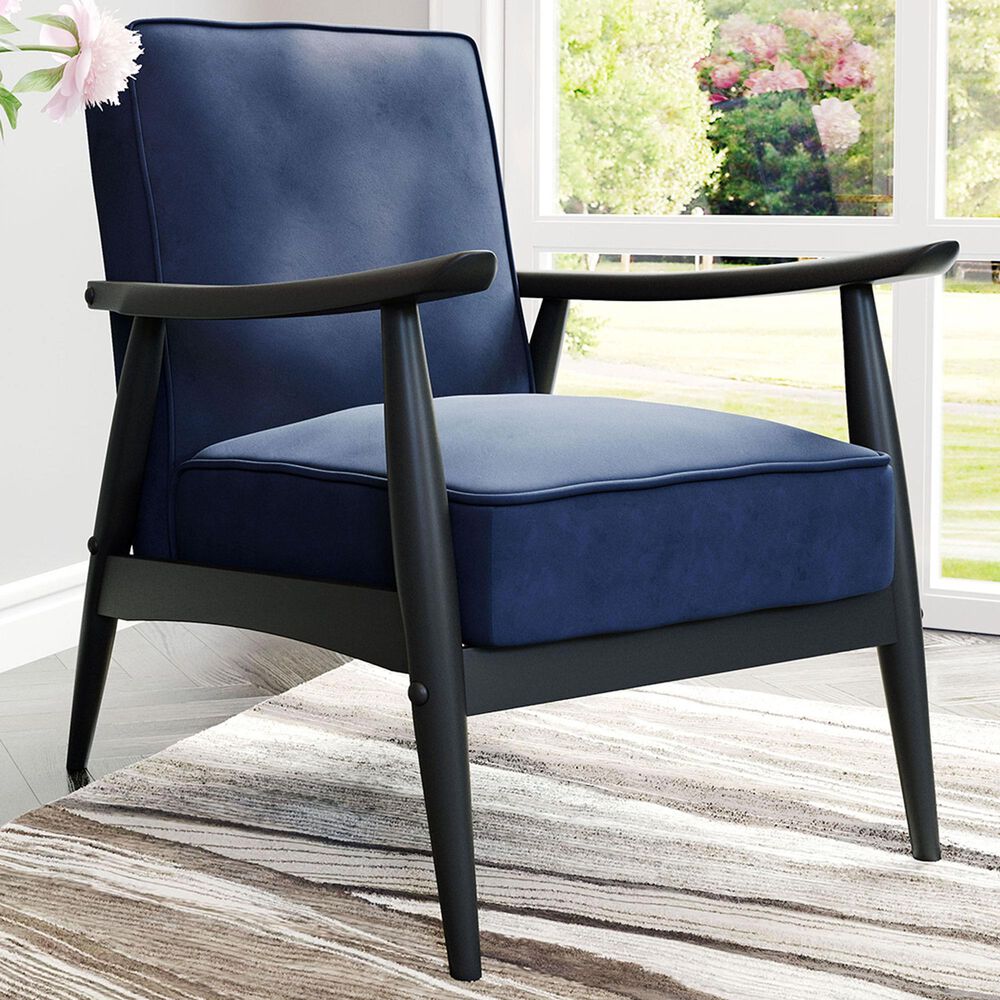 Zuo Modern Rocky Arm Chair in Blue and Black, , large