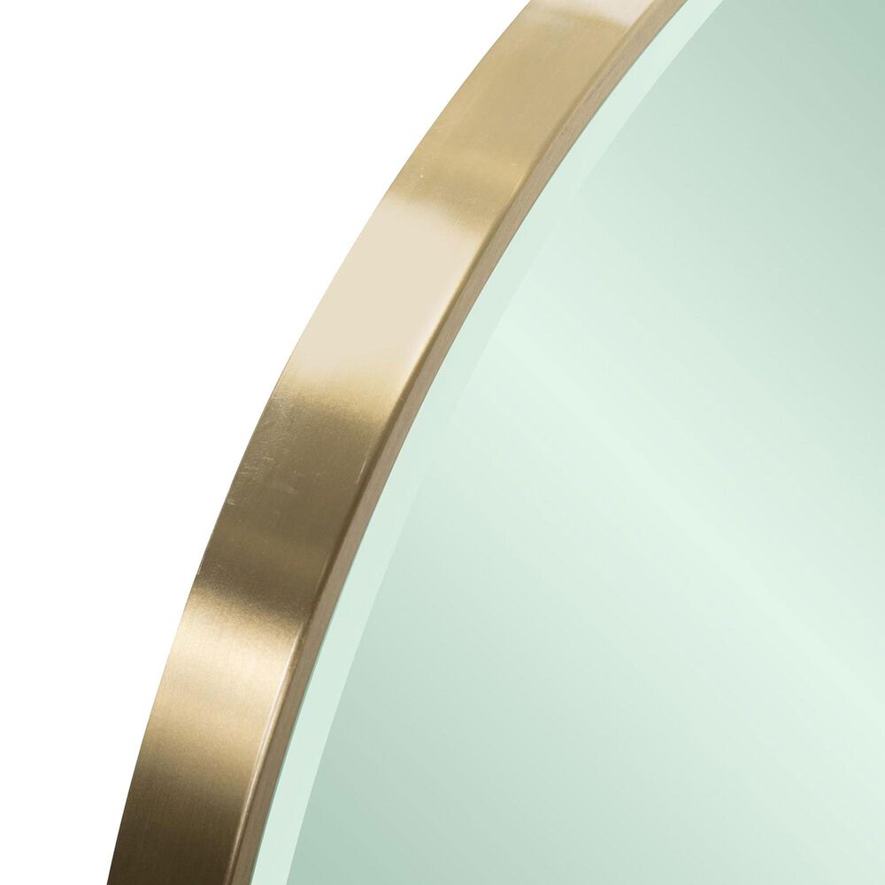 Howard Elliott Broidy Round Mirror in Emerald Green and Gold, , large