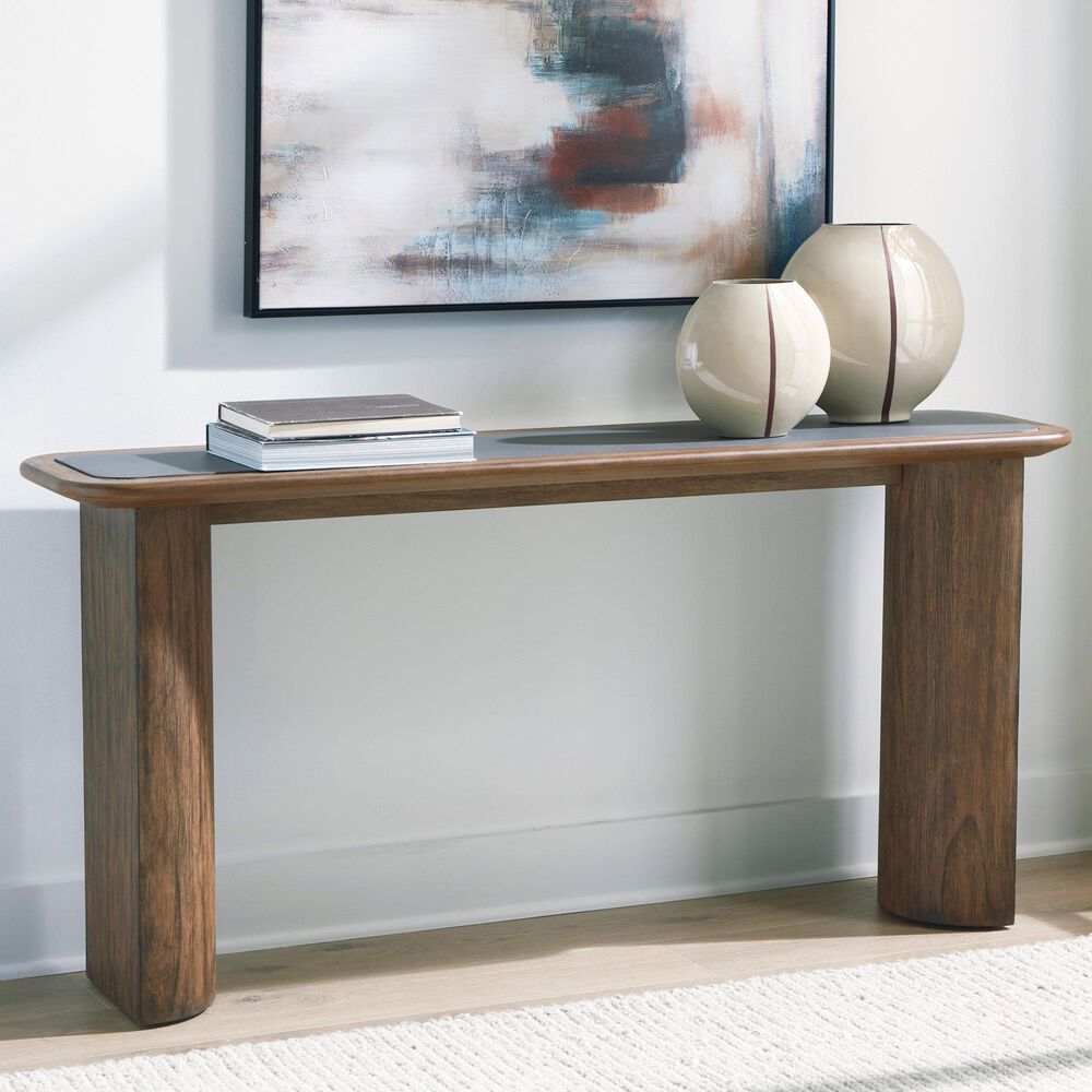Ashley Dontayne Sofa Table in Warm Brown, , large