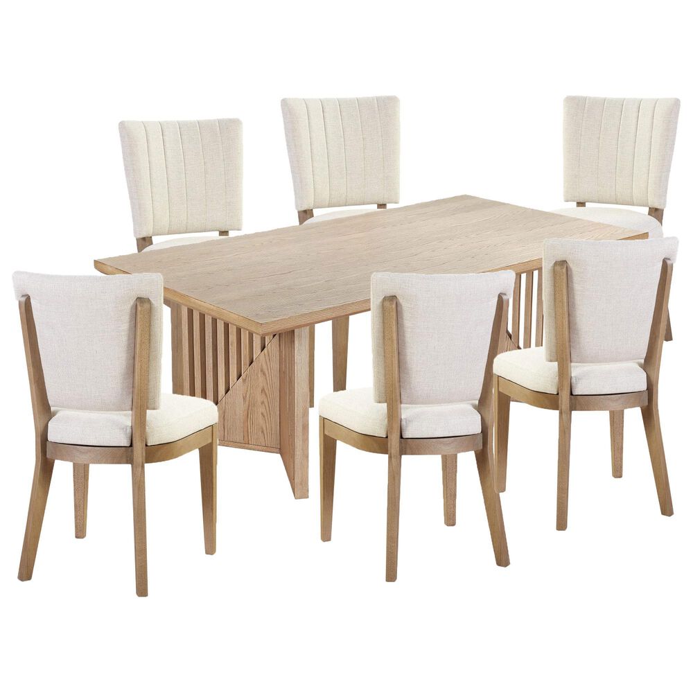 Urban Home Sumner 7-Piece Rectangular Dining Set in Natural, , large