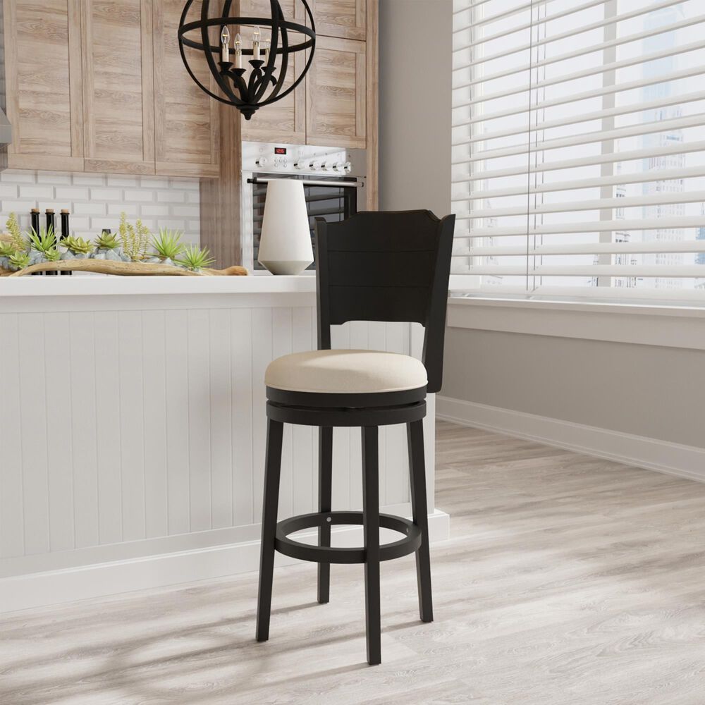 The Monday Company Clarion Swivel Bar Height Stool in Black and Greige, , large