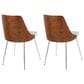 Lumisource Anabelle Side Chair with Grey Cushion in Chrome and Walnut (Set of 2), , large