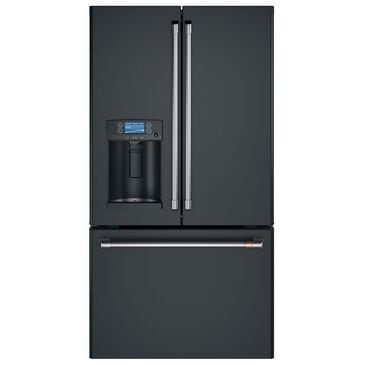 Cafe 22.2 Cu. Ft. Counter Depth French Door Refrigerator in Matte Black with Brushed Stainless Handle, , large