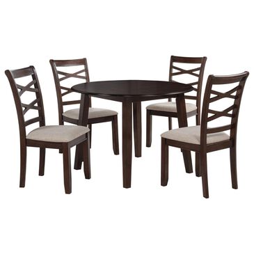 Coaster Barton 5-Piece Round Dining Set in Dark Brown, , large
