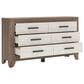 Ashley Sharnari 4-Piece King Bedroom Set in Warm Gray, Brown and Antique White Laminate, , large
