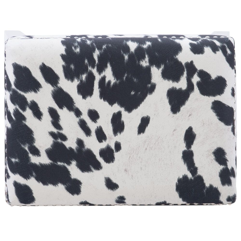 Linon Home Decor Walt Counter Stool with Black Cow Cushion in Black, , large