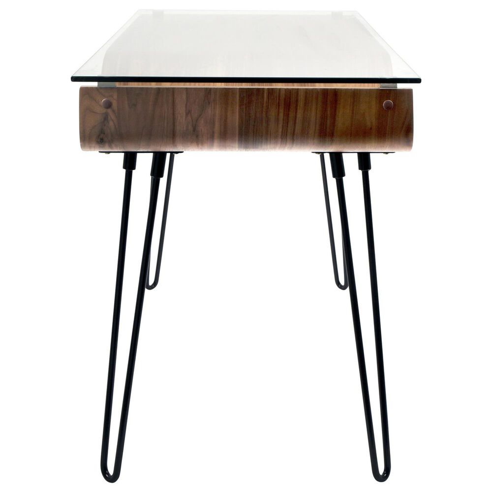 Lumisource Avery Writing Desk in Black, Walnut and Clear, , large