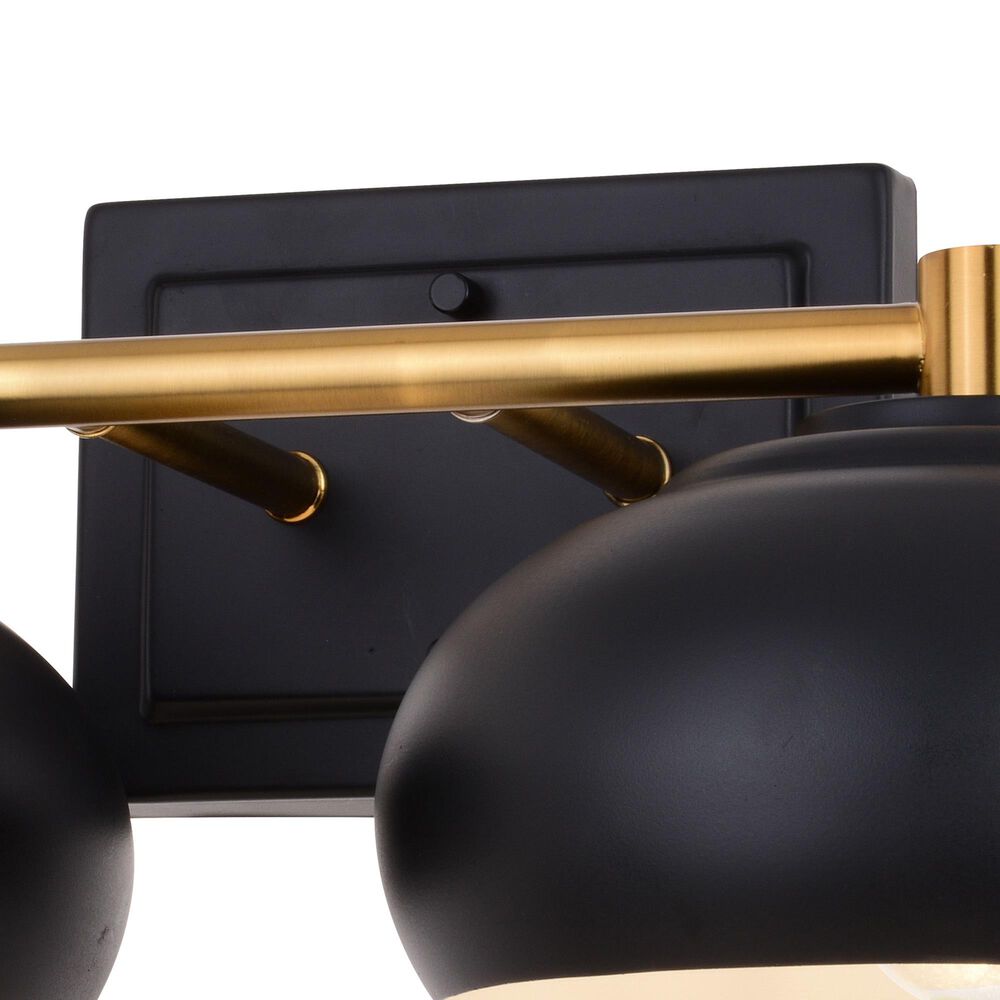 Vaxcel Belmont 2-Light Bathroom Vanity in Matte Black and Satin Brass, , large