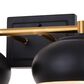 Vaxcel Belmont 2-Light Bathroom Vanity in Matte Black and Satin Brass, , large