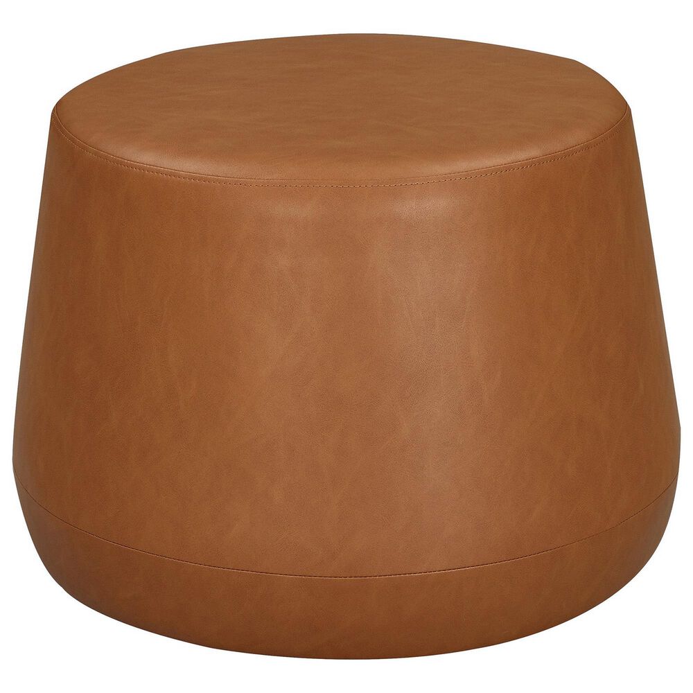 Lifestyle Solutions Grant Round Ottoman in Caramel, , large